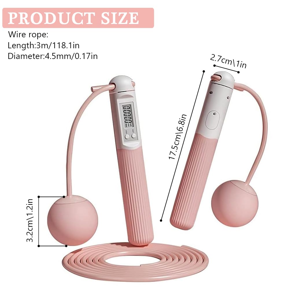 Proberos Smart Skipping Rope with Counter 2 in 1 Cordless Skipping Rope with 3m Stainless Steel Rope, Adjustable Skipping Rope for Adults Cardio Fitness Outdoor/Indoor Skipping Rope Proberos Smart Skipping Rope with Counter 2 in 1 Cordless Skipping Rope with 3m Stainless Steel Rope, Adjustable Skipping Rope for Adults Cardio Fitness Outdoor/Indoor Skipping Rope
